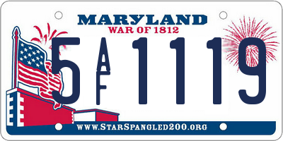 MD license plate 5AF1119