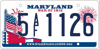 MD license plate 5AF1126