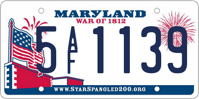 MD license plate 5AF1139