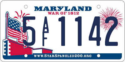 MD license plate 5AF1142