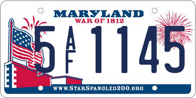 MD license plate 5AF1145