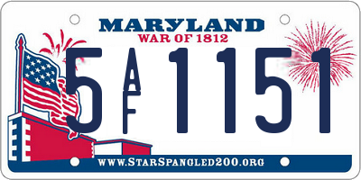 MD license plate 5AF1151