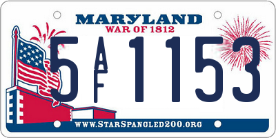 MD license plate 5AF1153