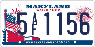 MD license plate 5AF1156