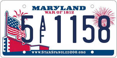 MD license plate 5AF1158
