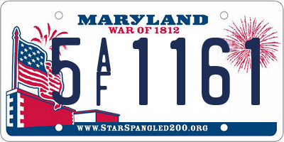 MD license plate 5AF1161