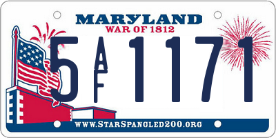MD license plate 5AF1171