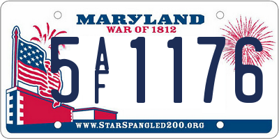 MD license plate 5AF1176