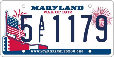MD license plate 5AF1179