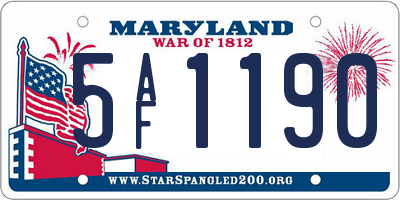 MD license plate 5AF1190