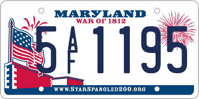 MD license plate 5AF1195