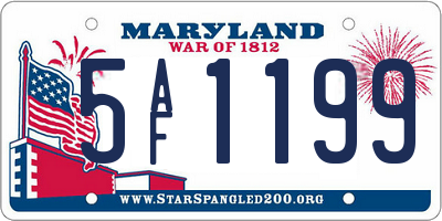 MD license plate 5AF1199