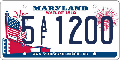 MD license plate 5AF1200
