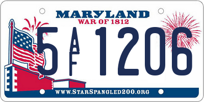 MD license plate 5AF1206