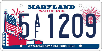 MD license plate 5AF1209