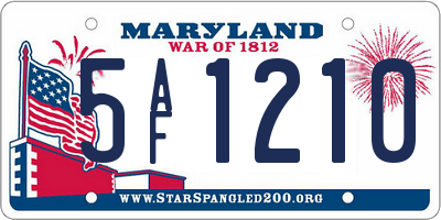 MD license plate 5AF1210