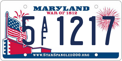 MD license plate 5AF1217