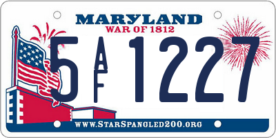 MD license plate 5AF1227