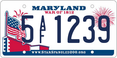 MD license plate 5AF1239