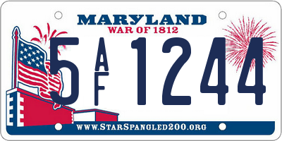 MD license plate 5AF1244