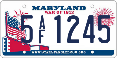 MD license plate 5AF1245