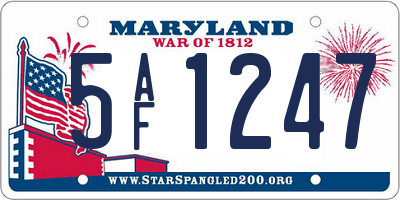 MD license plate 5AF1247