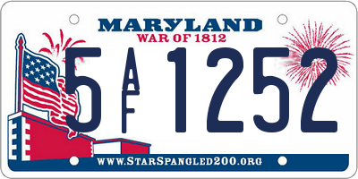 MD license plate 5AF1252