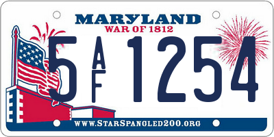 MD license plate 5AF1254