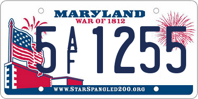 MD license plate 5AF1255