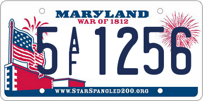 MD license plate 5AF1256