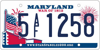 MD license plate 5AF1258