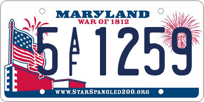 MD license plate 5AF1259
