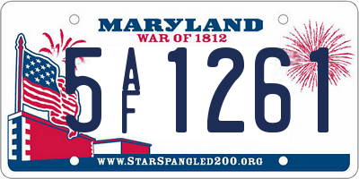 MD license plate 5AF1261