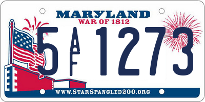 MD license plate 5AF1273