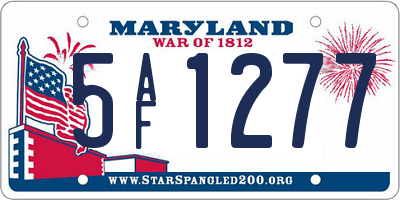 MD license plate 5AF1277