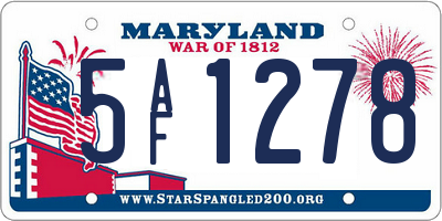 MD license plate 5AF1278