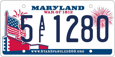 MD license plate 5AF1280