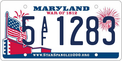 MD license plate 5AF1283