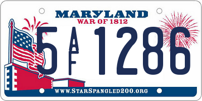 MD license plate 5AF1286