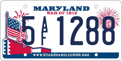 MD license plate 5AF1288