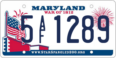 MD license plate 5AF1289