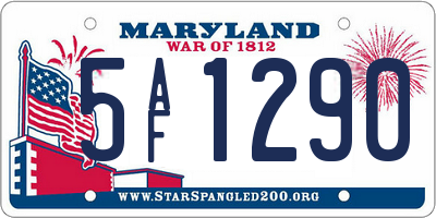 MD license plate 5AF1290