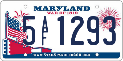 MD license plate 5AF1293