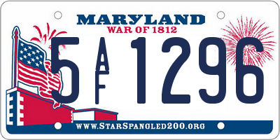 MD license plate 5AF1296