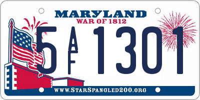 MD license plate 5AF1301