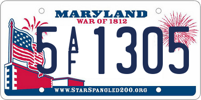 MD license plate 5AF1305