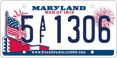 MD license plate 5AF1306