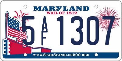 MD license plate 5AF1307