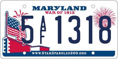 MD license plate 5AF1318