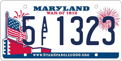 MD license plate 5AF1323